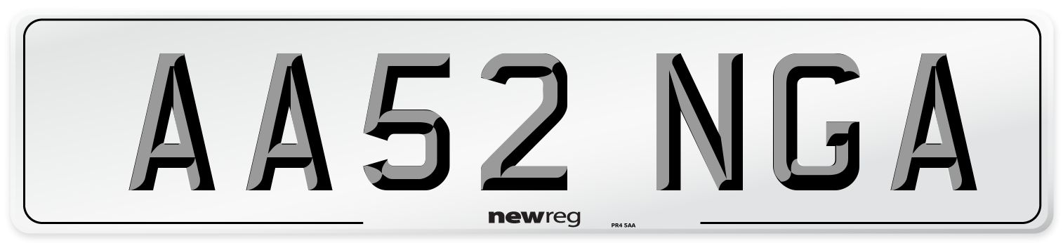 AA52 NGA Number Plate from New Reg